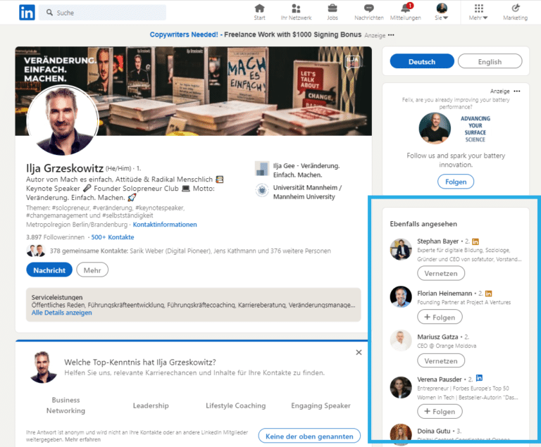 Was Bedeutet Ebenfalls Angesehen Bei Linkedin LinkedIn: 11 gut versteckte, aber wichtige Funktionen ☑️