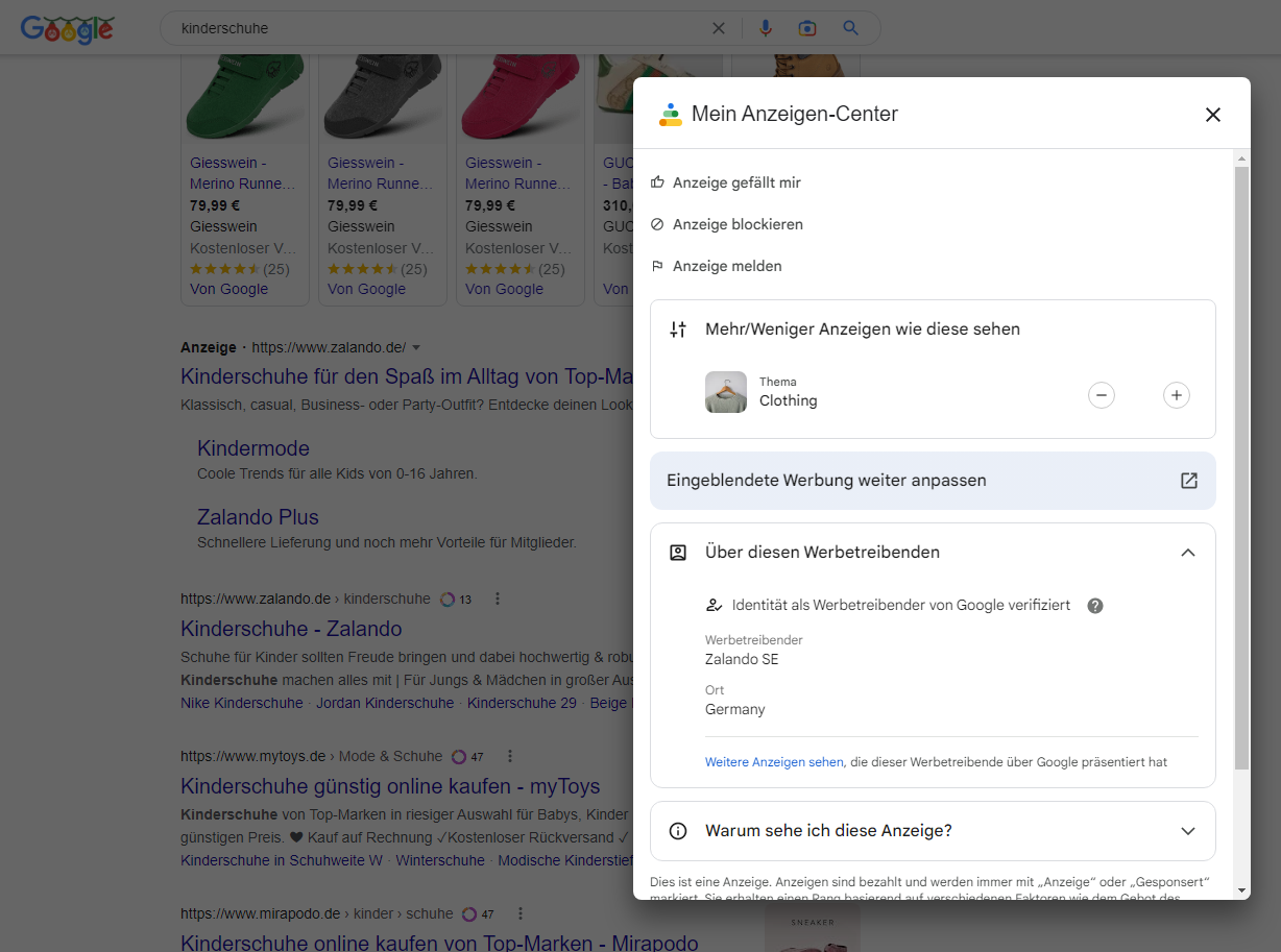 Nähere Infos zur Google Ads deiner Wettbewerber